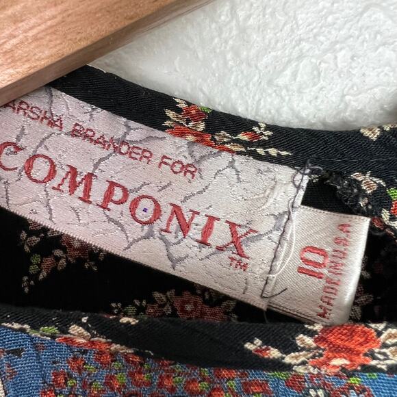 Vtg. Marsha Brander for Componix Women's Sz 10 Boho Floral Paisley Top 80s 90s - Picture 3 of 9